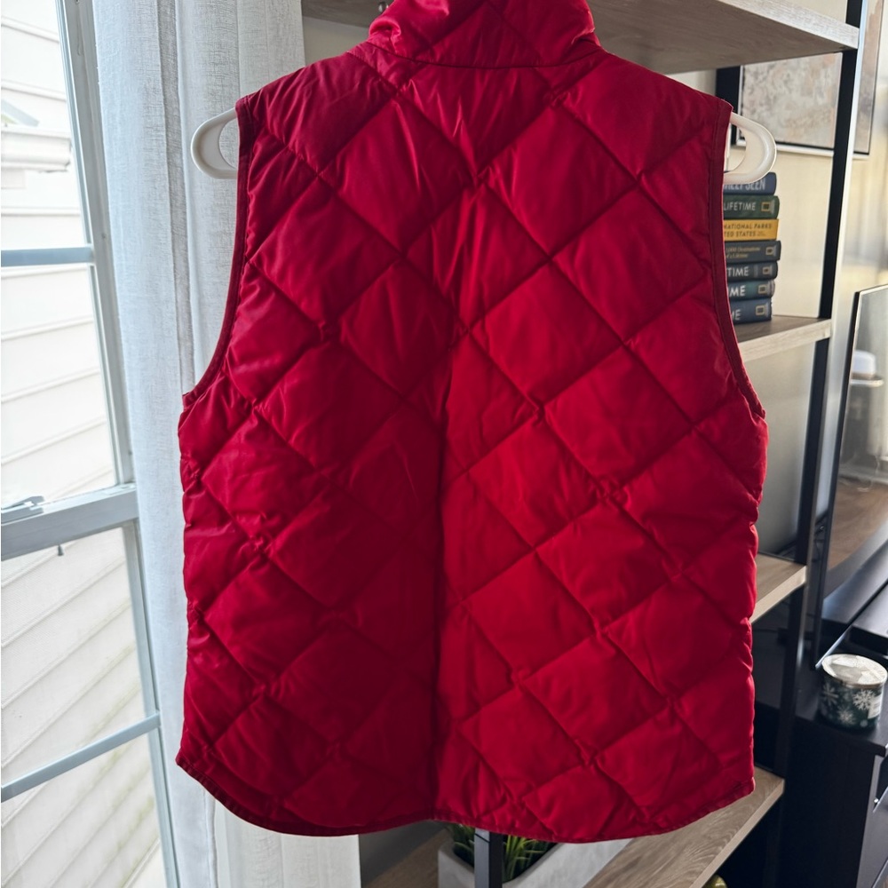 J.Crew women's red quilted down puffer excursion vest - Picture 5 of 5